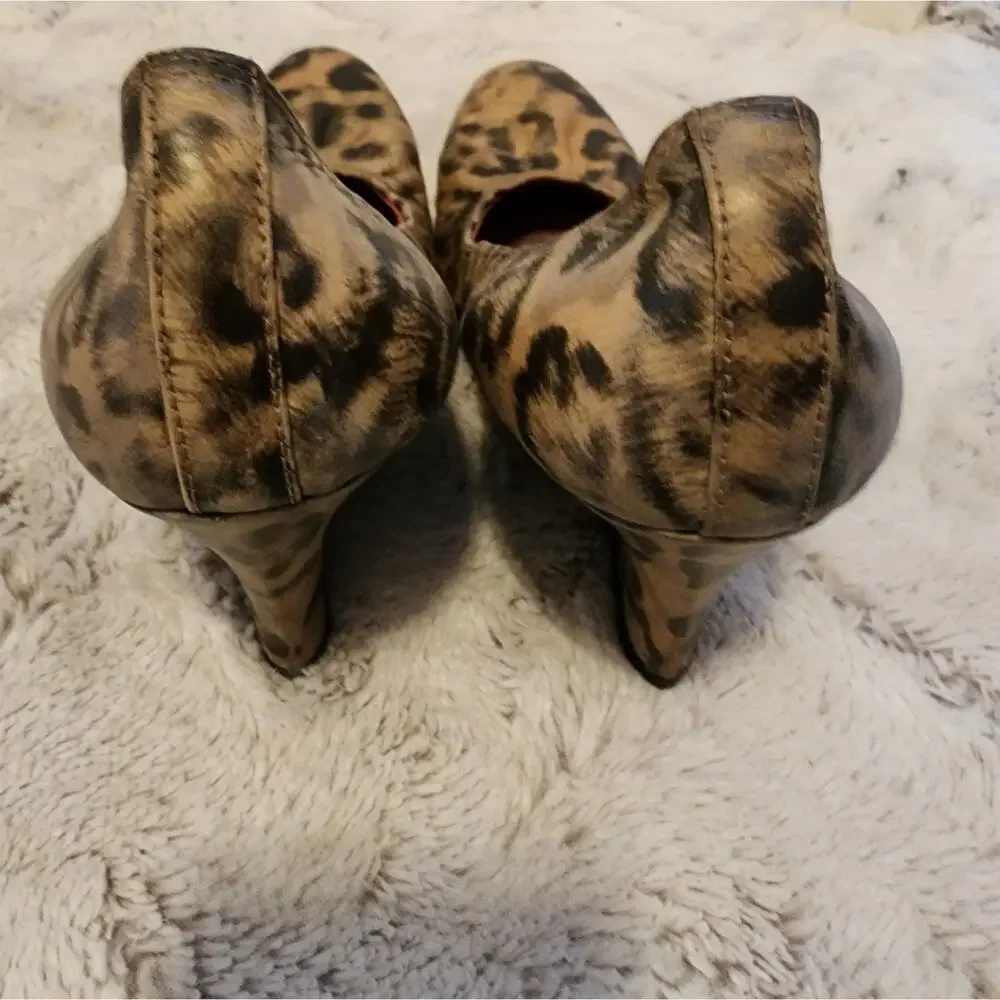 LANVIN ANIMAL PRINT BROWN/BEIGE/BLACK PLATFORM SIZE 9